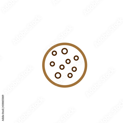 vector simple icon with chocolate shaped cookies