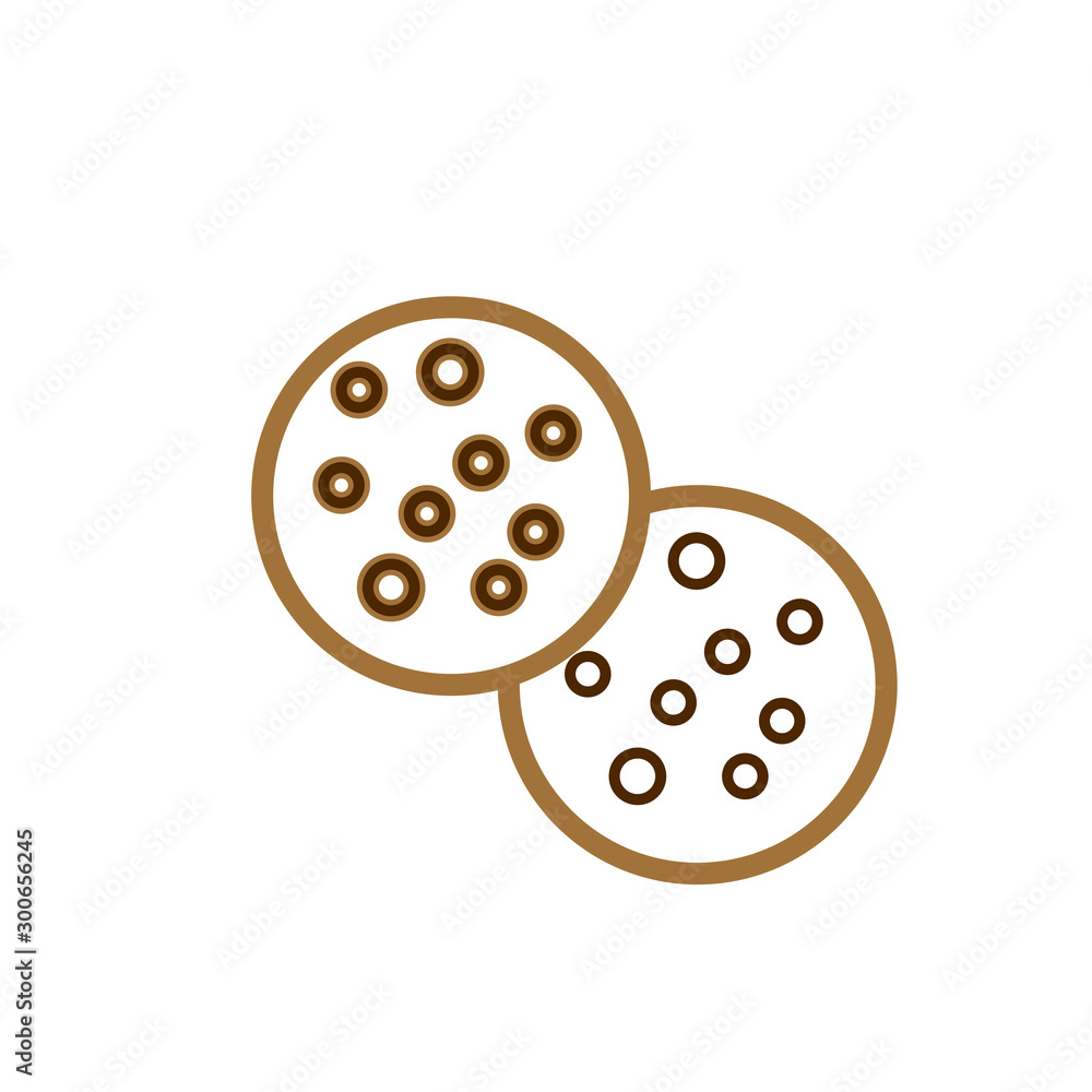 vector simple icon with chocolate shaped cookies vector simple icon with chocolate shaped cookies