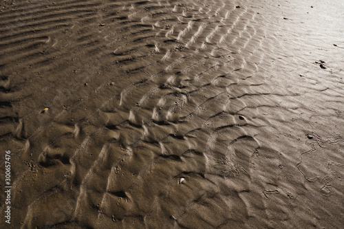 Relief surface of wet sand