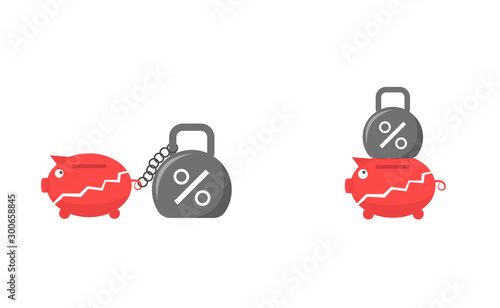 Pig with weight vector icons
