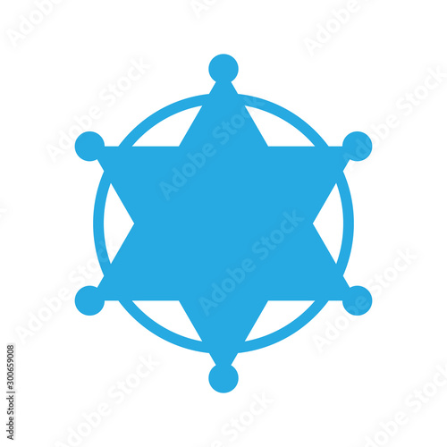Hexagonal Sheriff Star icon isolated - vector
