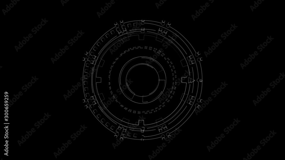 Circle HUD stock video created from animated circuit lines and elements. This footage is suitable for projects with technology themes. Circle HUD stock video created from animated circuit lines and elements. This footage is suitable for projects with technology themes.