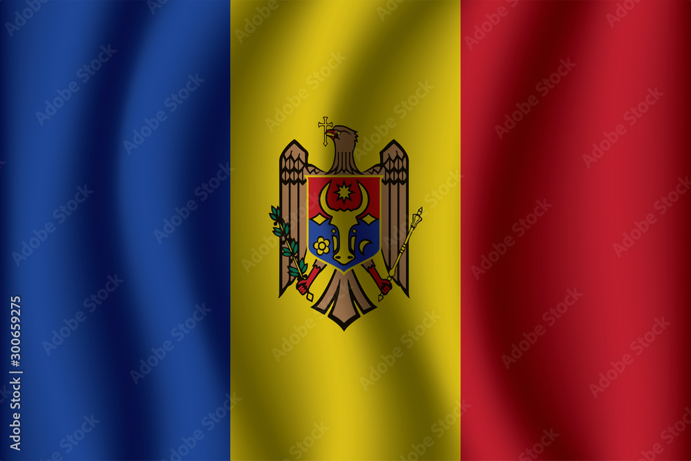 Obraz premium Waving Flag of Moldova. Moldova Icon vector illustration eps10.