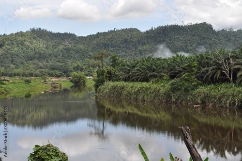 The beautiful villages of Marudi and Lawas in nothern Sarawak, the island of Borneo.  photo