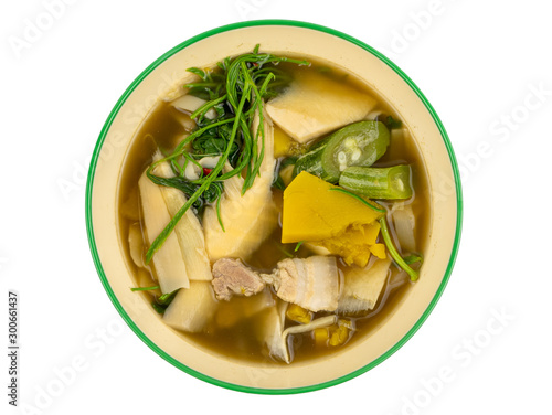 Thai local food,Bamboo shoot soup.