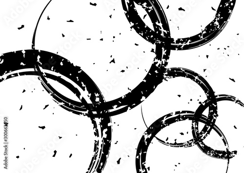 円　丸　筆　かすれ　黒