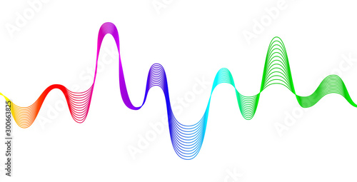 vettoriale, astratto, linee, onda sonora, concetto, tecnologia