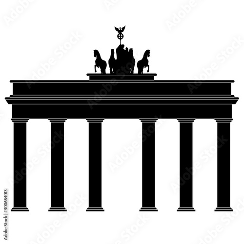 Symbol of Brandenburg gate in Berlin vector on a white background