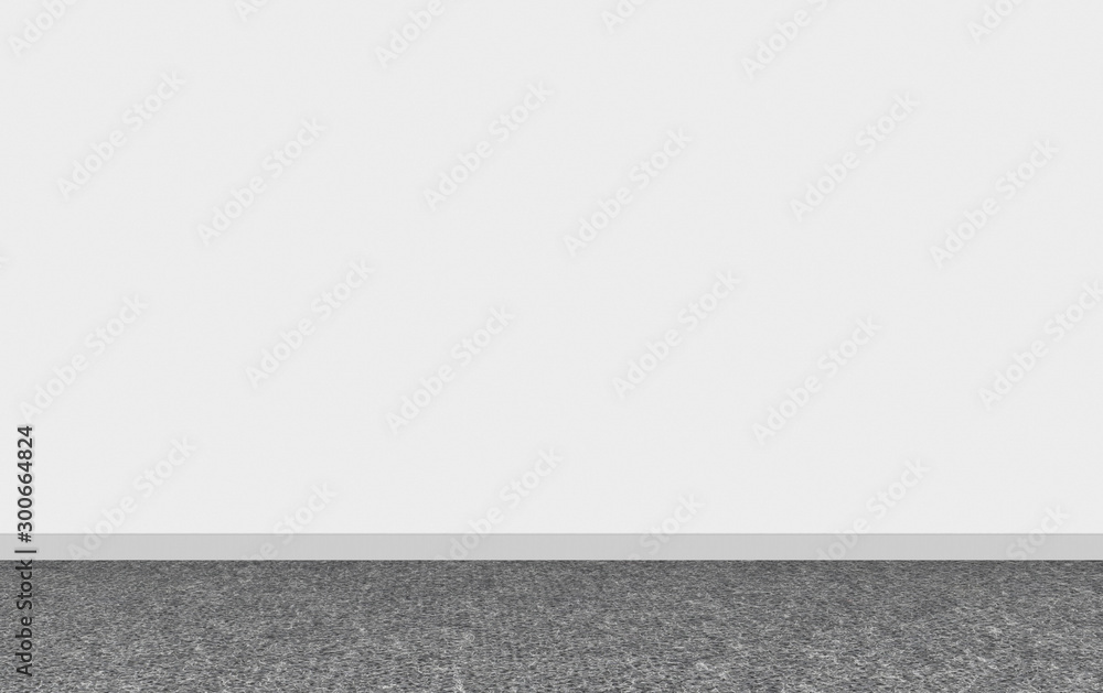 Fototapeta premium 3d rendering. Modern dark carpet flooring with empty white wall background.