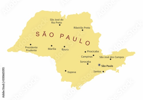 Sao Paulo State cities map