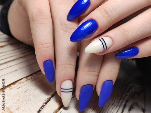 Closeup photo of a beautiful female hands with elegant manicure