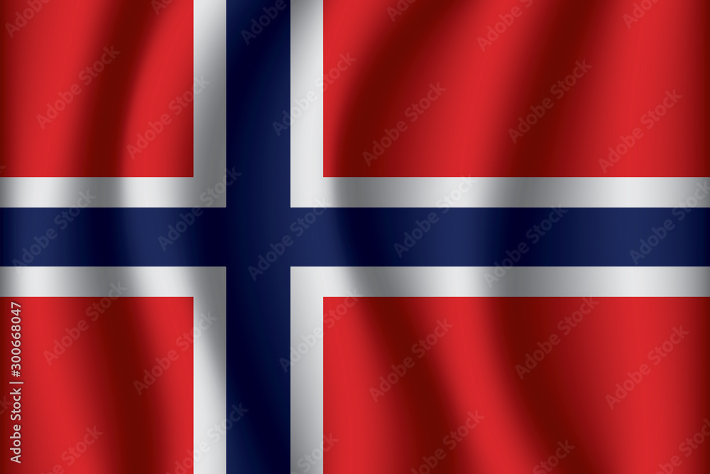 Fototapeta premium Waving Flag of Norway. Norway Icon vector illustration eps10.