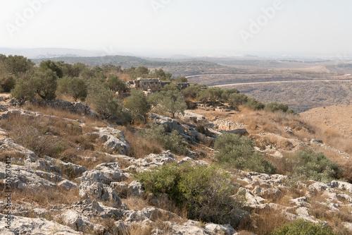 The ruins of Deir Castle outside the village Peduel in the Samaria region in Benjamin district in Israel