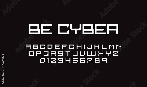 Stylish retro alphabet font in sci fi style. Typography modern space  font set for logo, poster, games, interface and movie. Vector Illustration. EPS 10