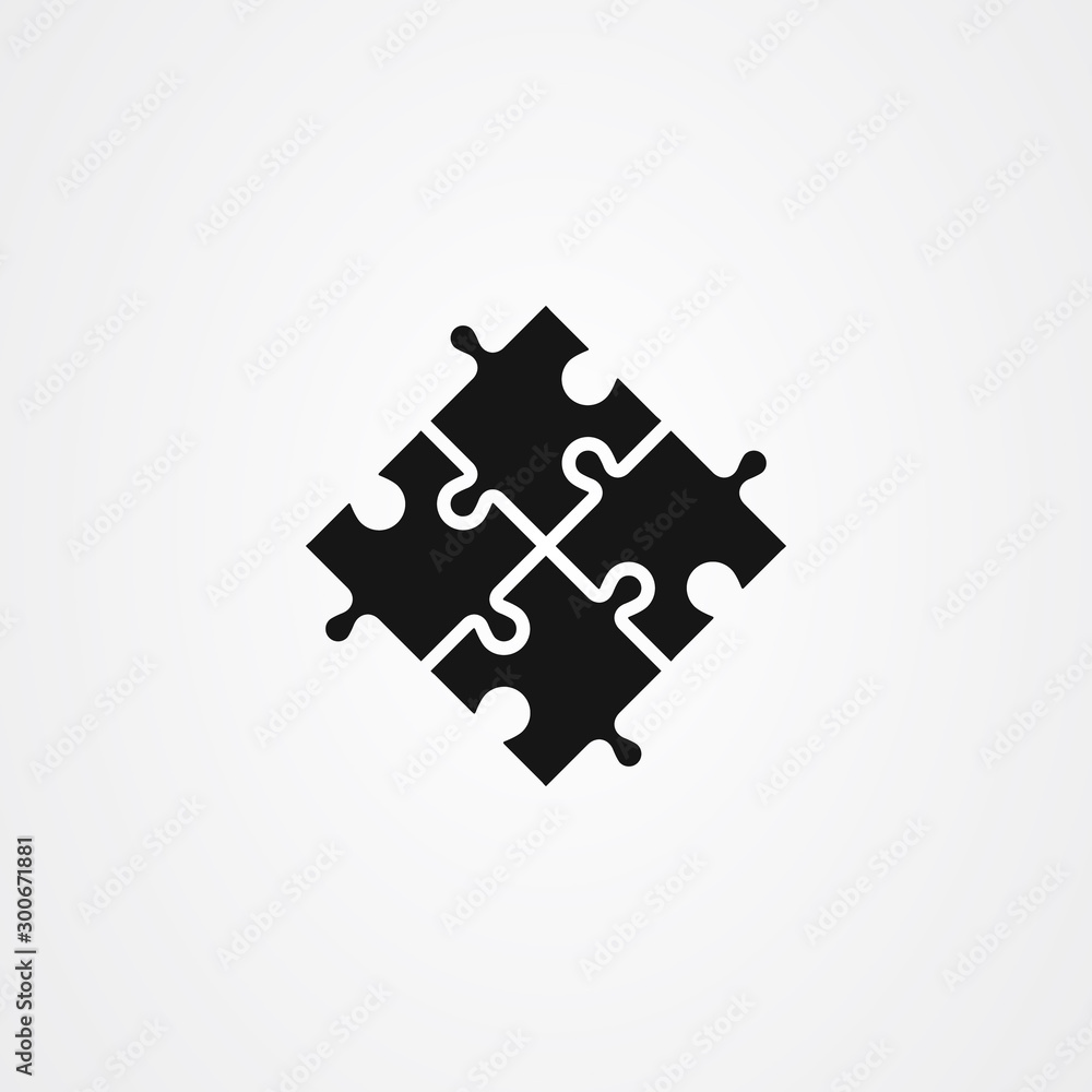 Puzzle icon logo vector design Puzzle icon logo vector design