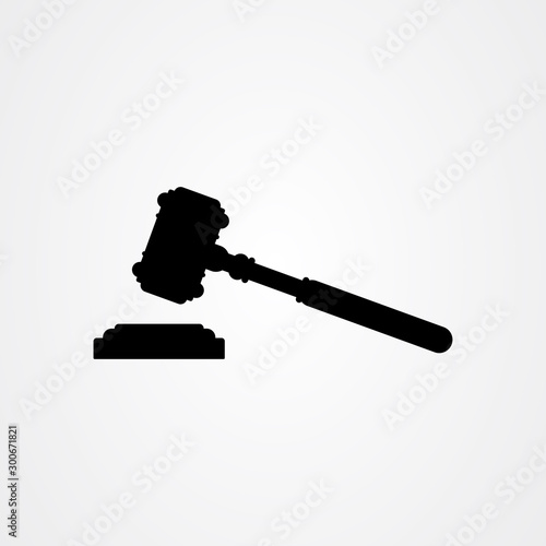 Gavel law hammer icon vector logo template