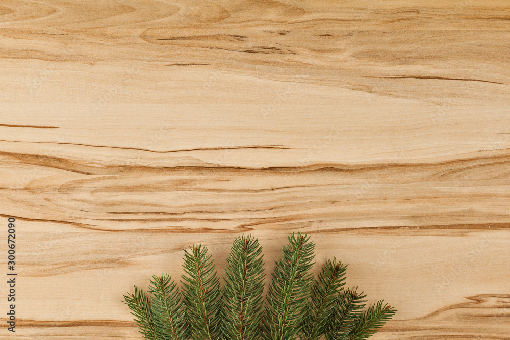 Flat background with wooden desk board top with christmas decorations and ornaments. Flat background with wooden desk board top with christmas decorations and ornaments.