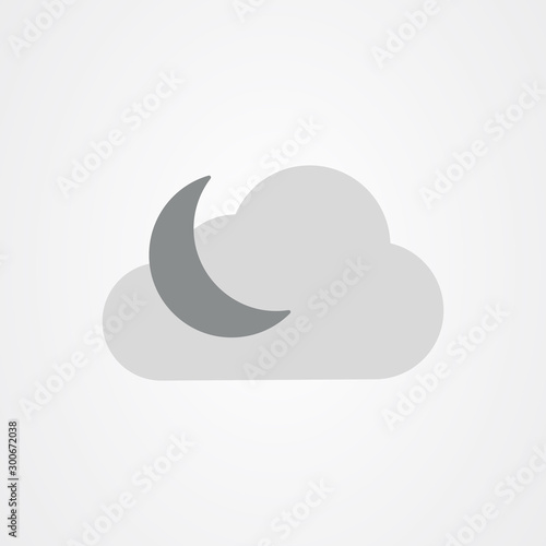 Moon and cloud icon vector design