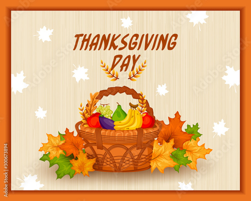 Happy Thanksgiving holiday greeting card in vector