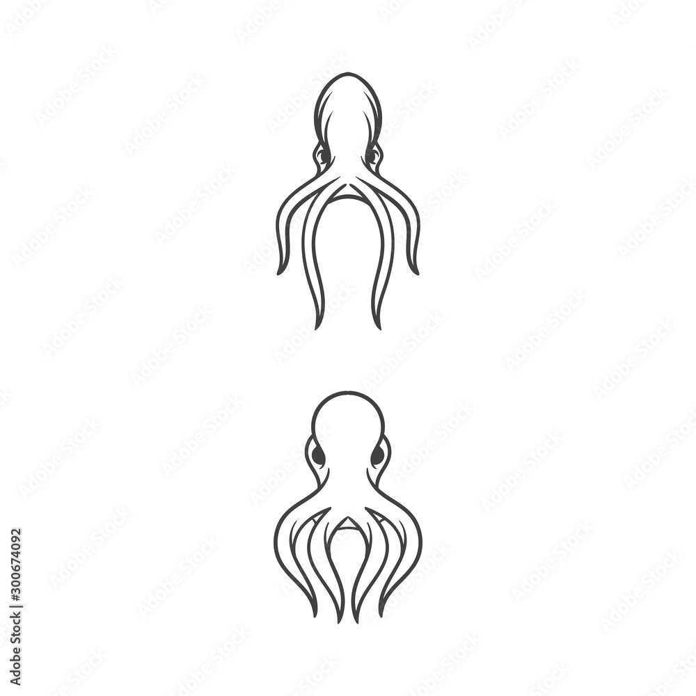 octopus vector silhouette logo element template octopus vector silhouette logo element template