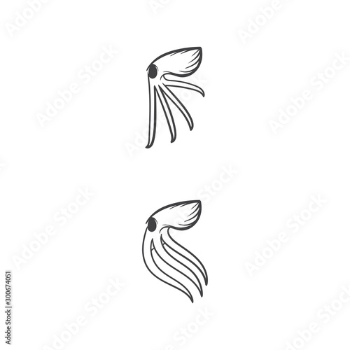 octopus vector silhouette logo element template