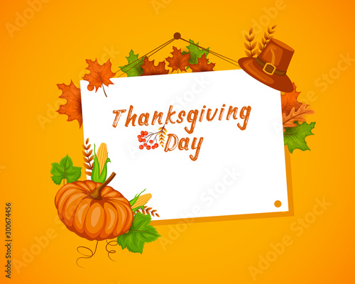 Happy Thanksgiving holiday greeting card in vector