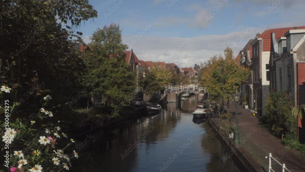 Canal in the Netherlands on a sunny day in fall Canal in the Netherlands on a sunny day in fall