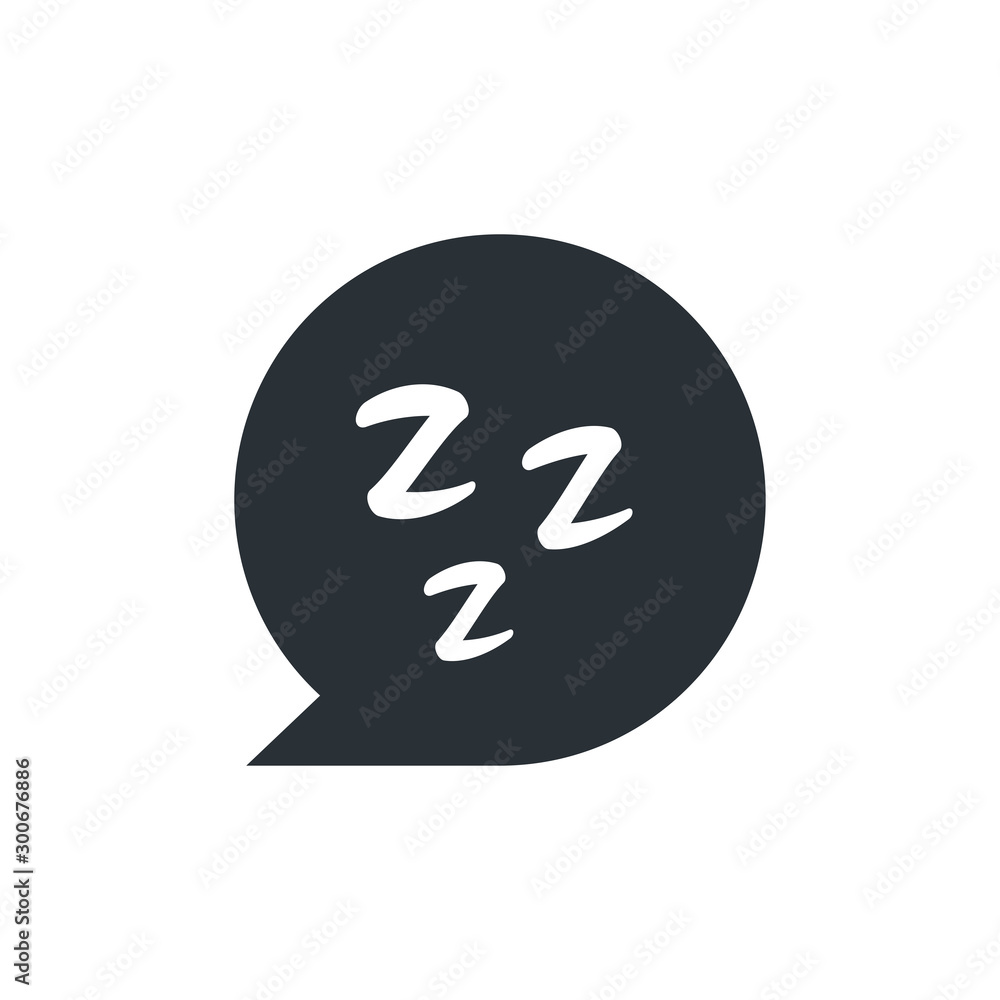 Fototapeta premium flat vector image on white background, bubble icon with letter z, sleep icon