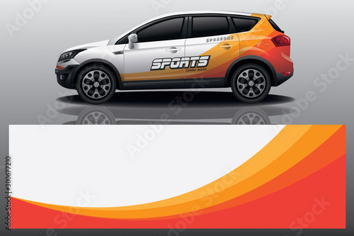 Sport car decal racing wrap design. vector design. - Vector