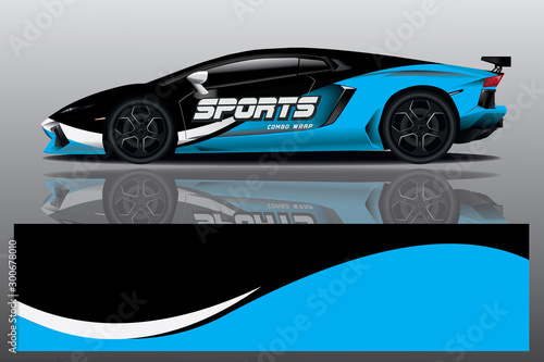 Sport car decal racing wrap design. vector design. - Vector