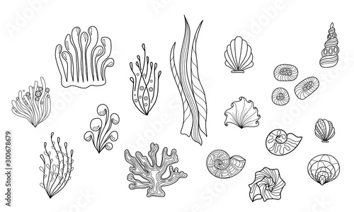 Zenart Underwater Clipart in black