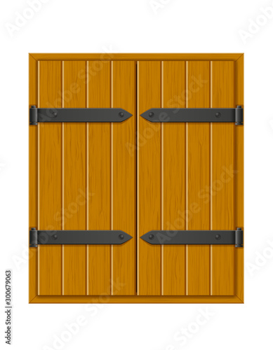 closed shutter wooden window for design vector illustration