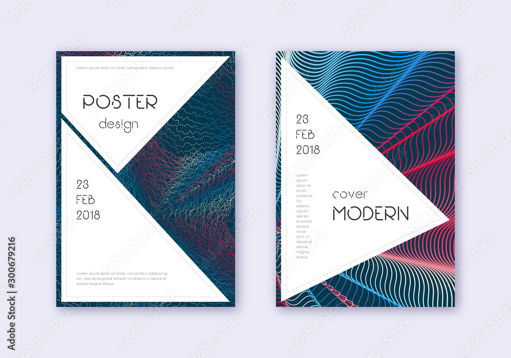 Stylish cover design template set. Red white blue 