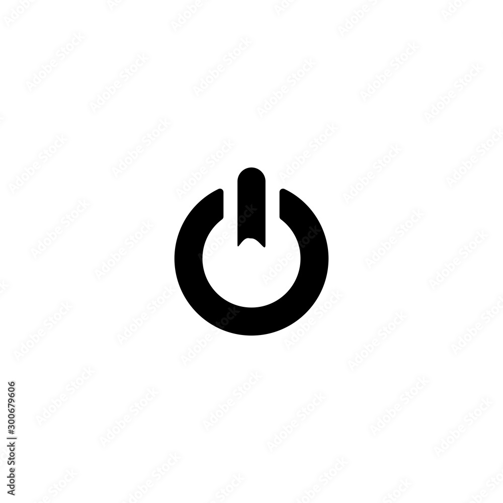 Power button icon. Switch symbol. Push button sign. Logo design element.