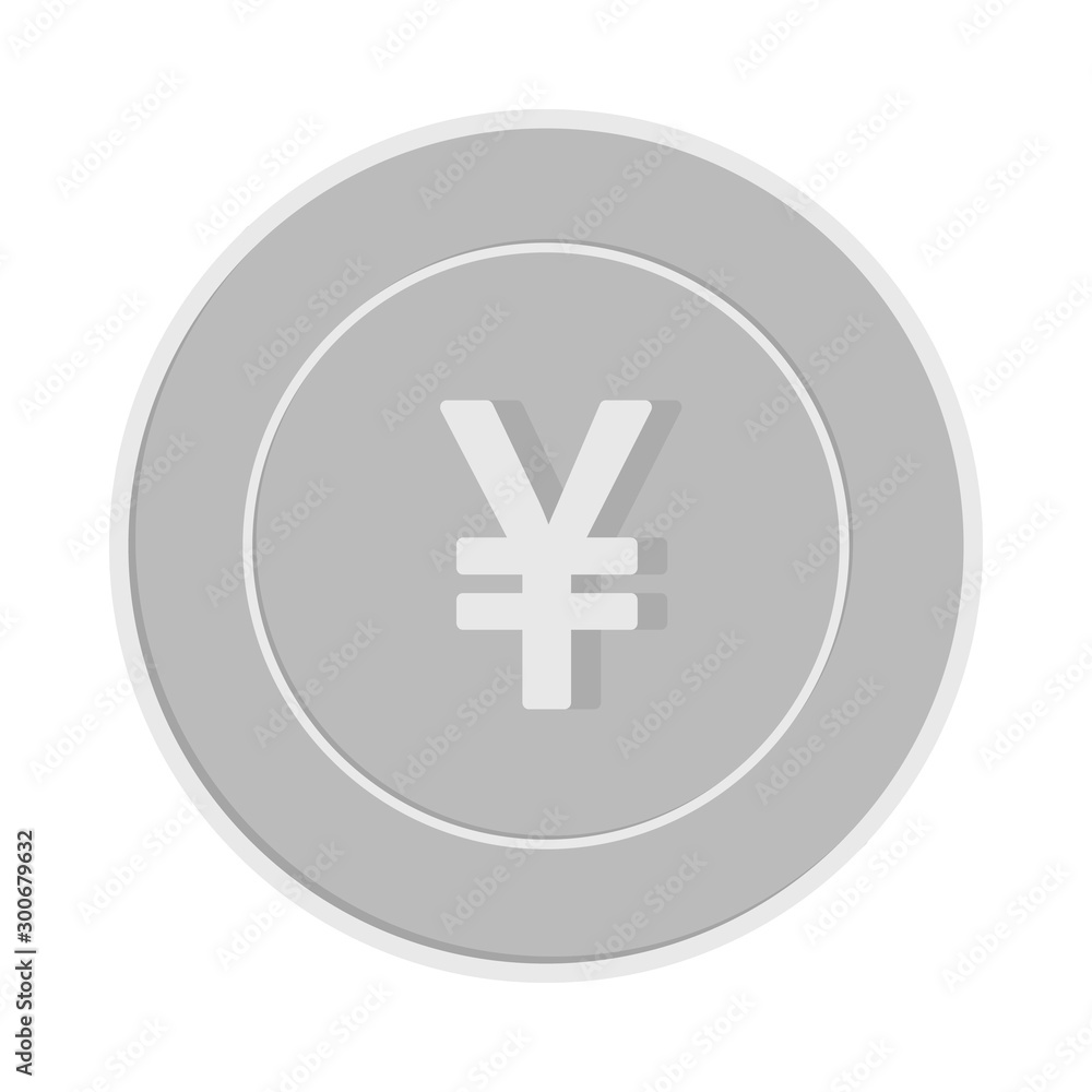 Chinese yuan coin isolated on white background. CN Chinese yuan coin isolated on white background. CN