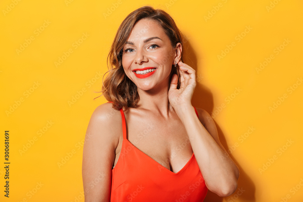 Attractive lovely young woman wearing summer dress Attractive lovely young woman wearing summer dress