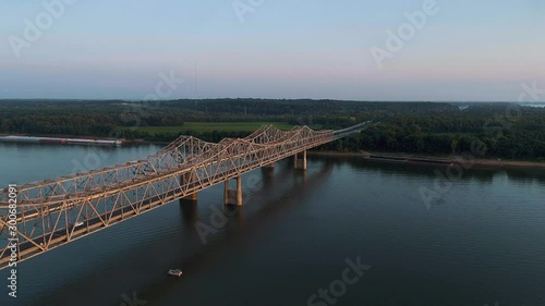 Wallpaper Mural Aerial shot of Bi-State Vietnam Gold Star Bridge bridging Indiana and Kentucky. Shot with Phantom 4 Pro in 4K at 60FPS. Torontodigital.ca