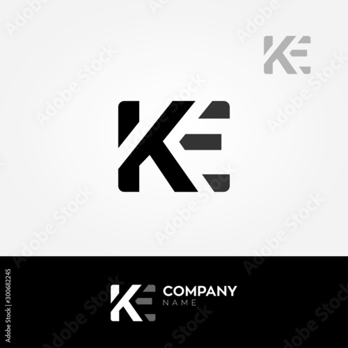 letter k and e logo vector illustration
