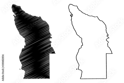 City and Borough of Wrangell, Alaska (Boroughs and census areas in Alaska, United States of America,USA, U.S., US) map vector illustration, scribble sketch Wrangell map