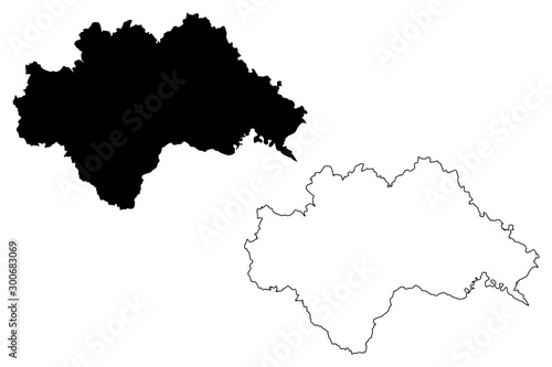 Sisak-Moslavina County  Counties of Croatia  Republic of Croatia  map vector illustration  scribble sketch Sisak Moslavina map