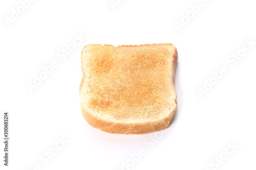 slice of toasted bread isolated on white background with copy space for your text