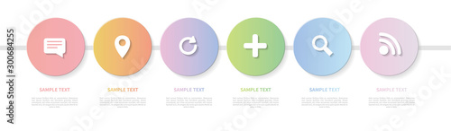 Modern vector infographic design. Template for process diagram, presentations, workflow layout, banner, flow chart,annual report, info graph. colorful gradient labels and icons.