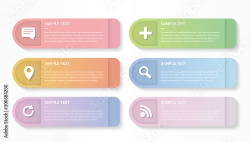 Modern vector infographic design. Template for process diagram, presentations, workflow layout, banner, flow chart,annual report, info graph. colorful gradient labels and icons.