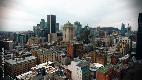 Montreal/Canada     aerial video from Montreal Olympic Park      taken by drone camera 