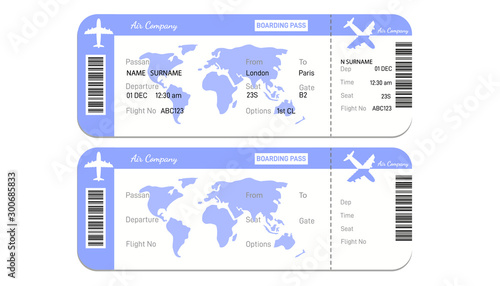 Airline boarding pass ticket