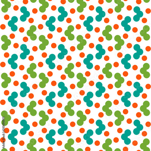 Bright seamless pattern with alternate circular geometric shapes.