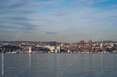 Oslo city seen from the sea.