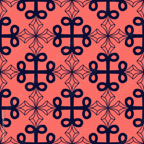 Seamless geometric pattern with alternate forms of crosses.