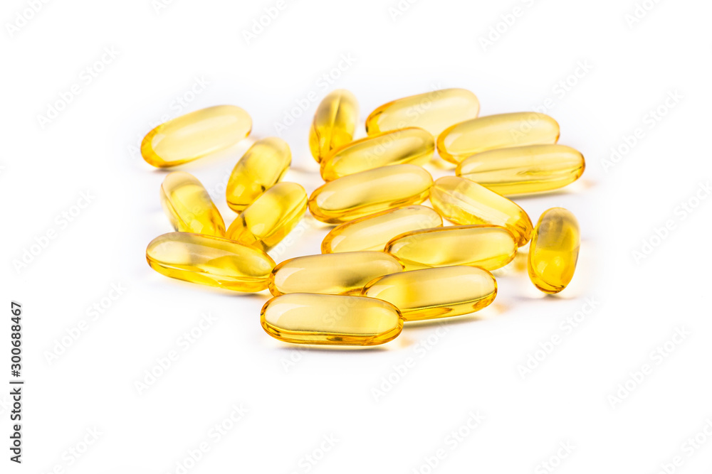 fish oil capsules isolated on white fish oil capsules isolated on white