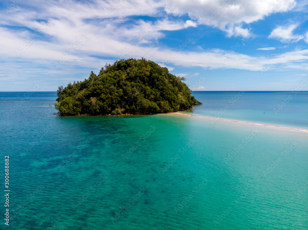 Amazing aerial image of Beautiful seascape scene of Kelambu Beach, Kudat, Sabah, Malaysia. (Image contain soft focus and blur and gain noise) Amazing aerial image of Beautiful seascape scene of Kelambu Beach, Kudat, Sabah, Malaysia. (Image contain soft focus and blur and gain noise)